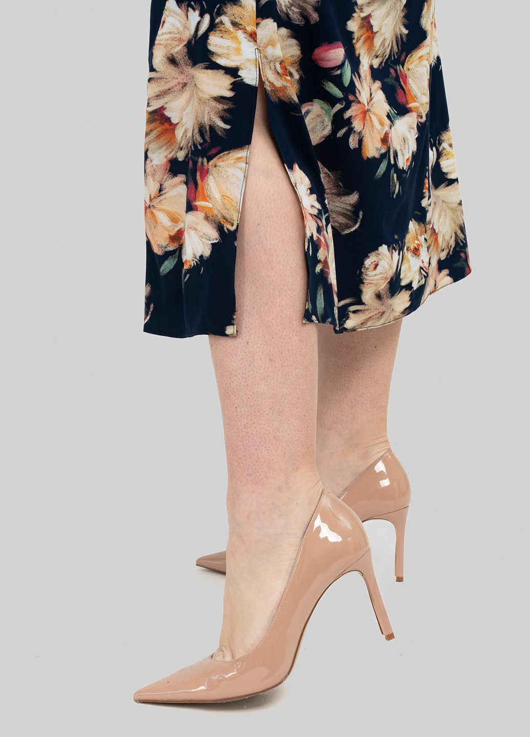 Комбинированное кэжуал платье клеш A'll Posa с цветочным принтом