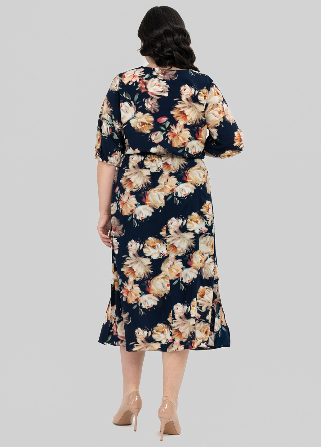 Комбинированное кэжуал платье клеш A'll Posa с цветочным принтом