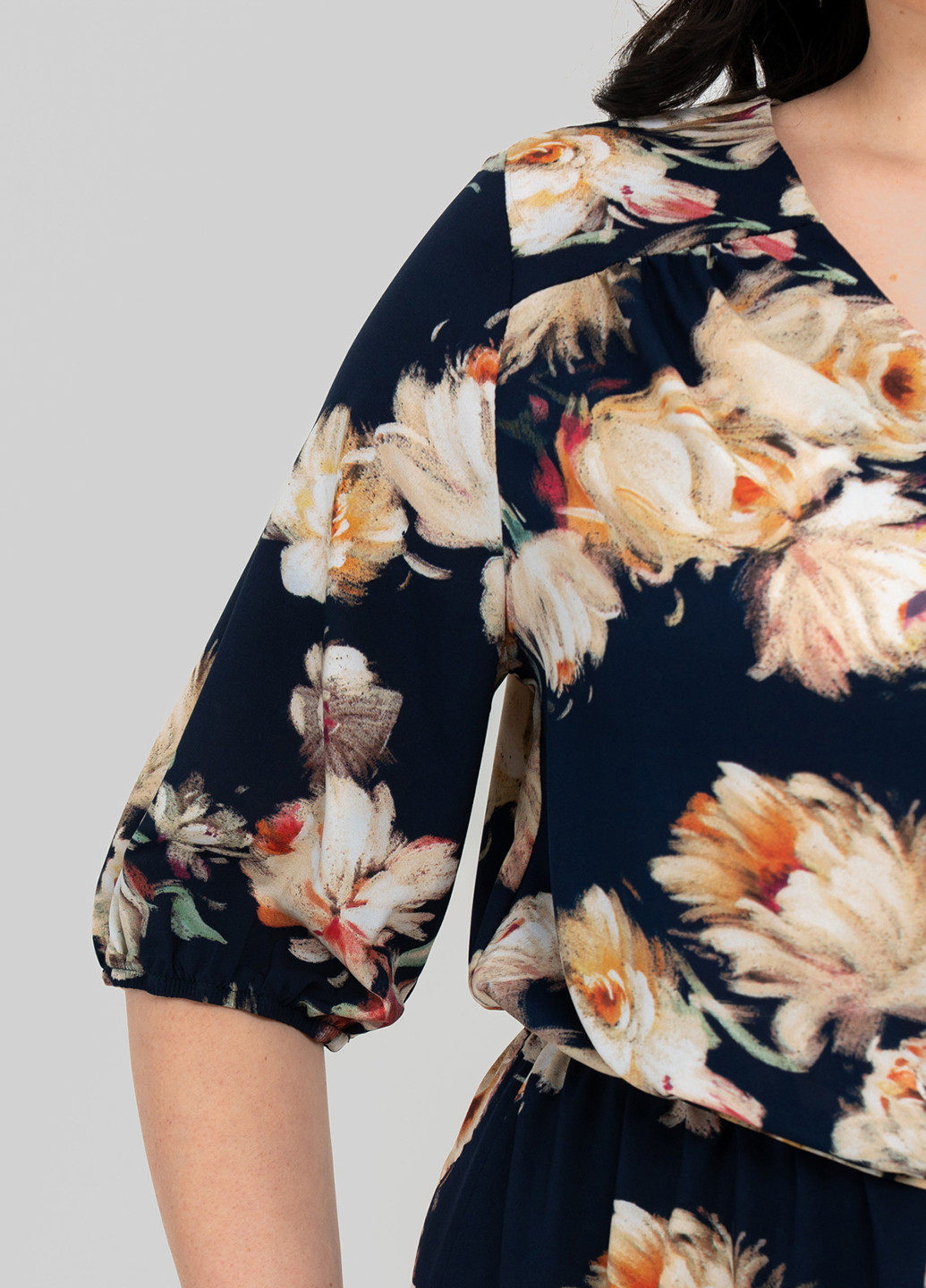 Комбинированное кэжуал платье клеш A'll Posa с цветочным принтом