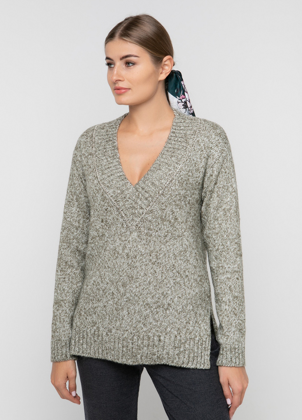 Сіро-зелений зимовий пуловер пуловер Sewel