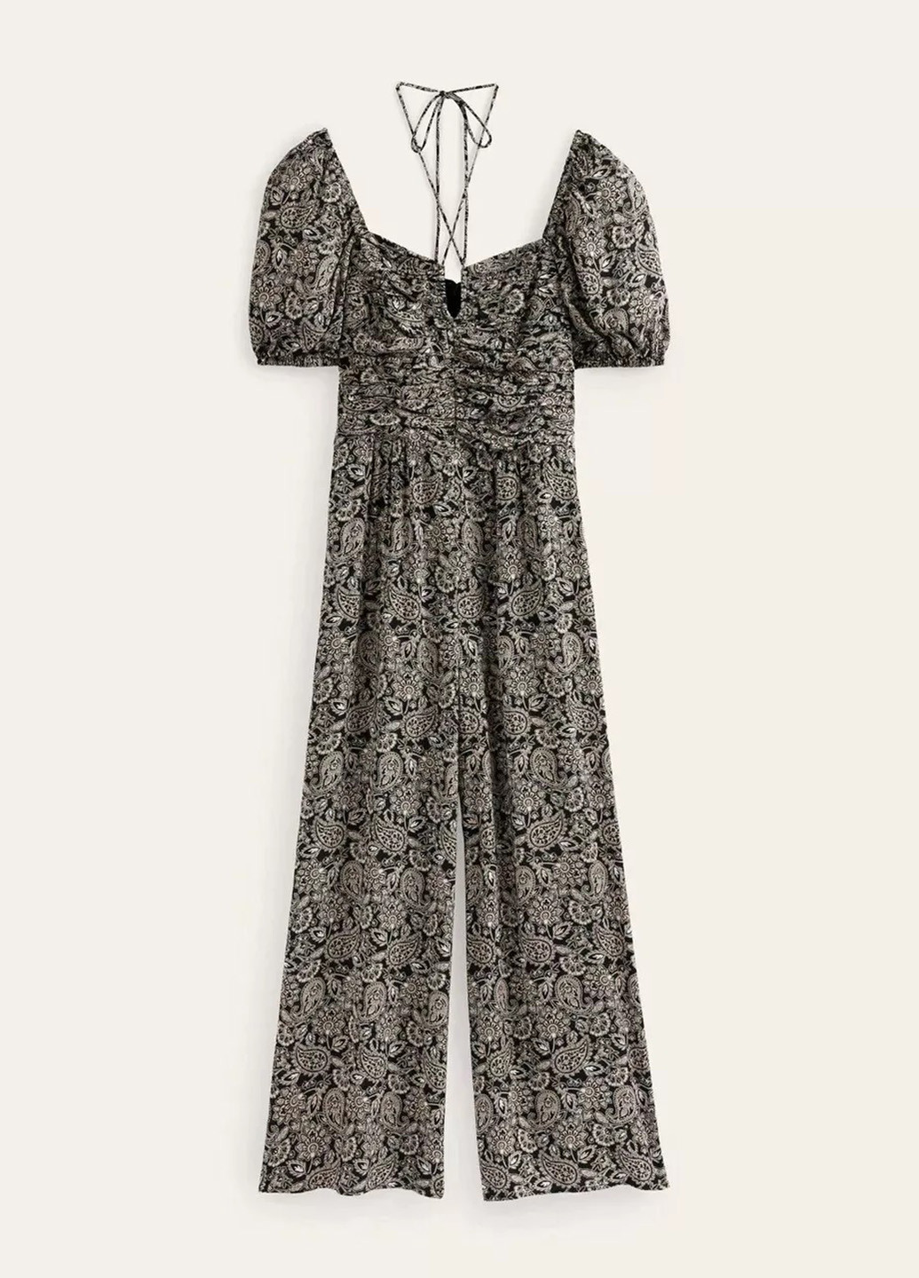 Комбинезон Boden комбинезон-брюки цветочный чёрно-белого кэжуал вискоза