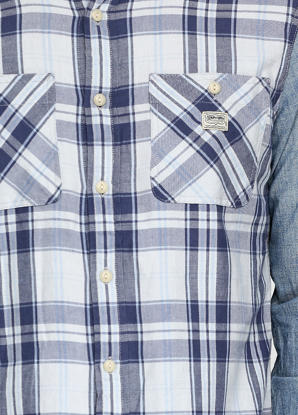 Серо-голубой кэжуал рубашка в клетку Ralph Lauren с длинным рукавом