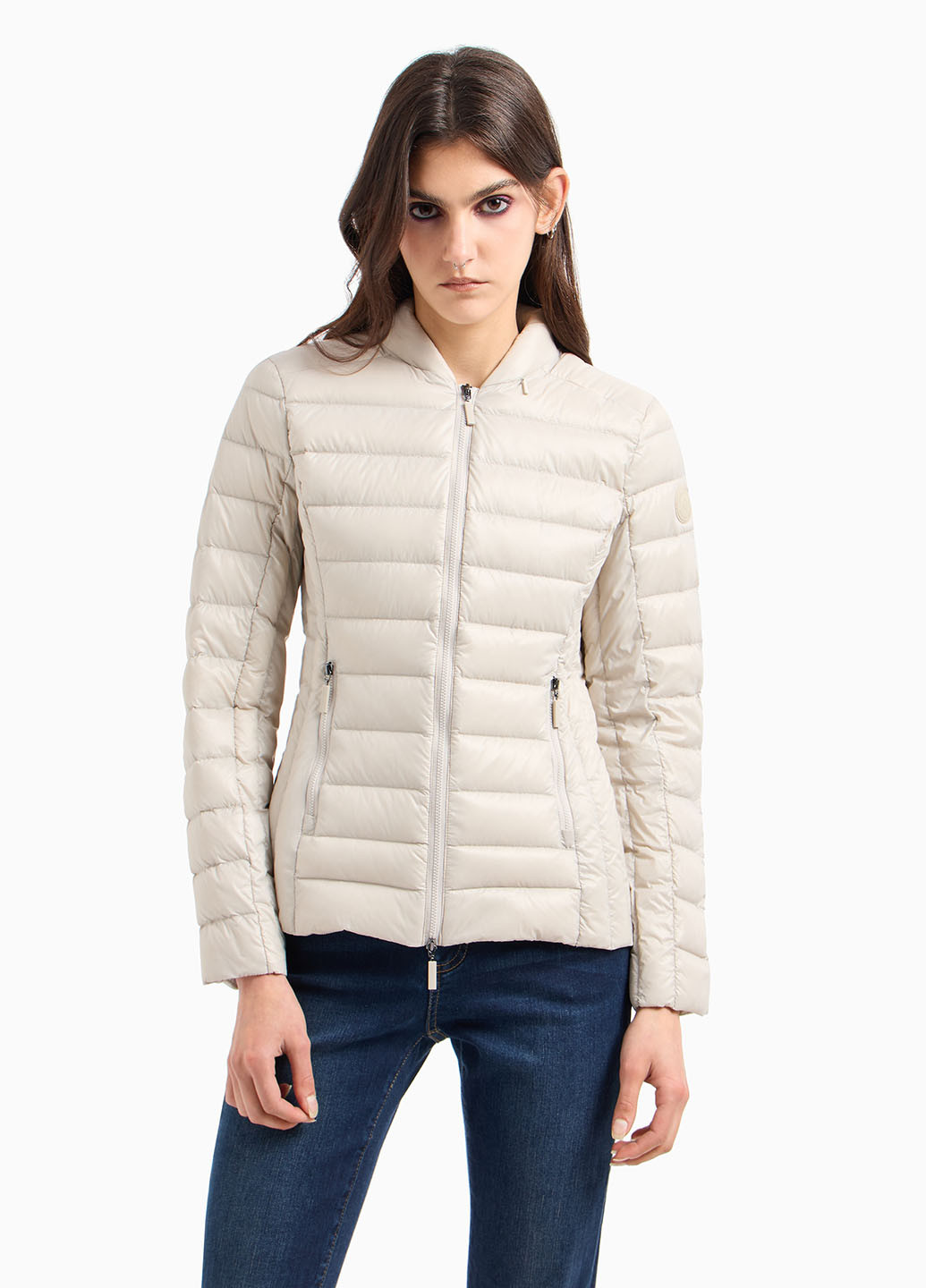 Светло-серый демисезонный Пуховик Armani Exchange