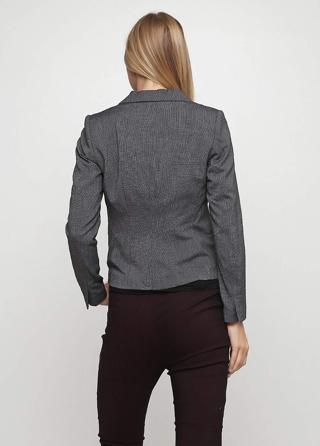 Серый женский пиджак H&M в клеточку - демисезонный