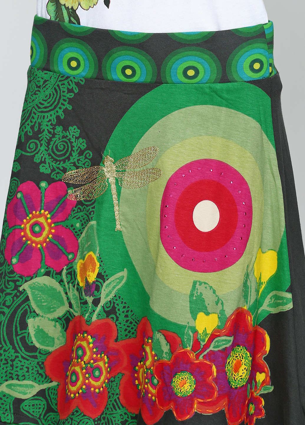 Зеленая кэжуал с рисунком юбка Desigual