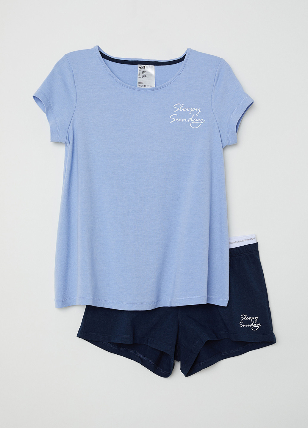 Голубая всесезон пижама (футболка, шорты) H&M
