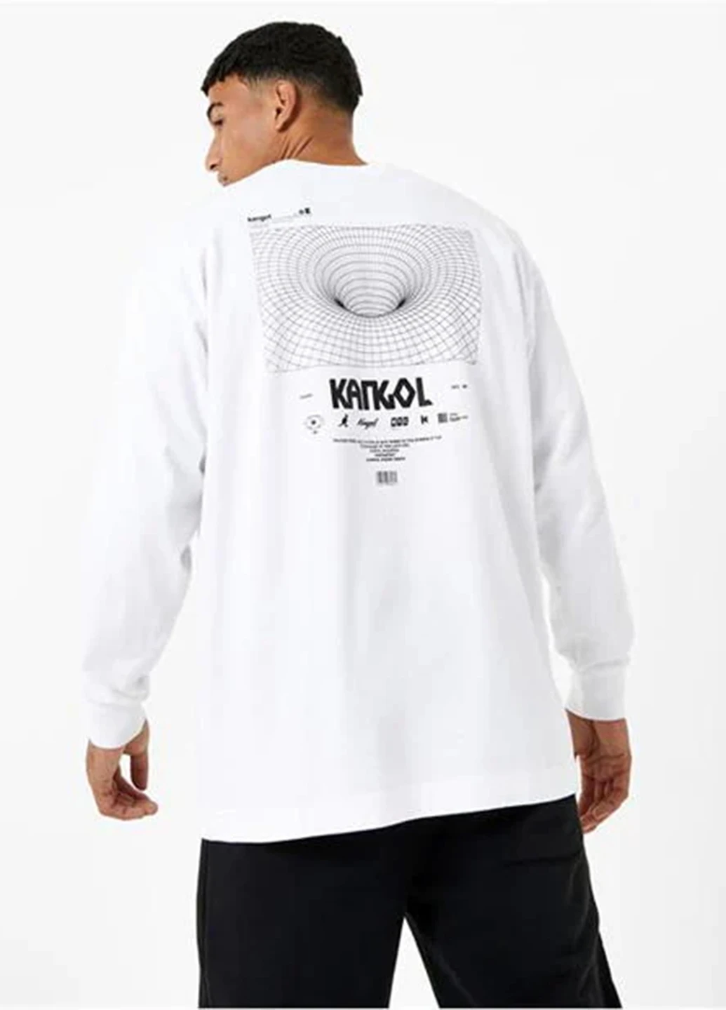 Лонгслів Kangol напис білий кежуали трикотаж, бавовна