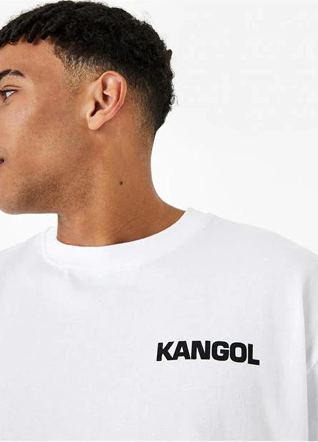 Лонгслів Kangol напис білий кежуали трикотаж, бавовна