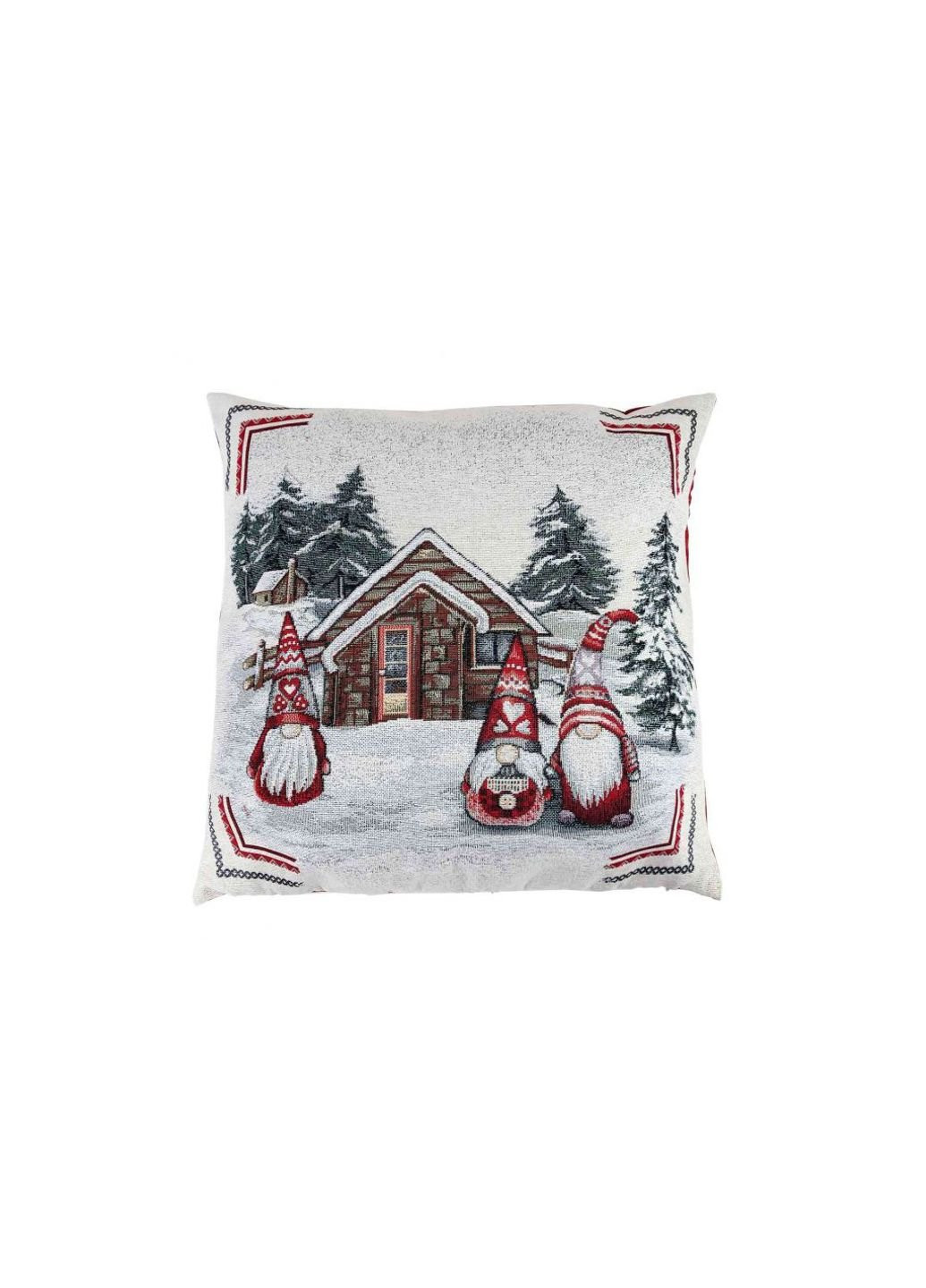 Наволочка декоративна Snowfall Три гноми біля будиночка 45х45 см Сіра (23404) Прованс (254072756)