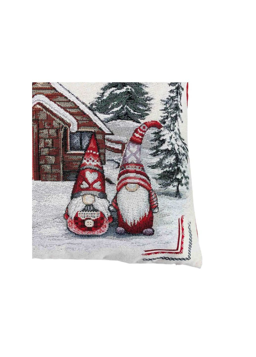 Наволочка декоративна Snowfall Три гноми біля будиночка 45х45 см Сіра (23404) Прованс (254072756)