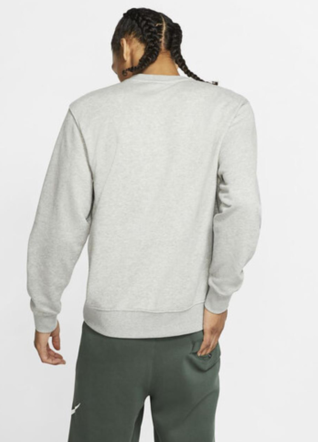 Світло-сірий світшот bv2666-063 Nike меланж вишивка (321505969)