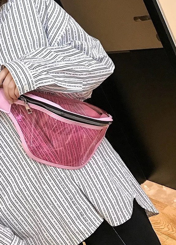 Женская прозрачная бананка детская поясная сумка розовая NoName (251204265)