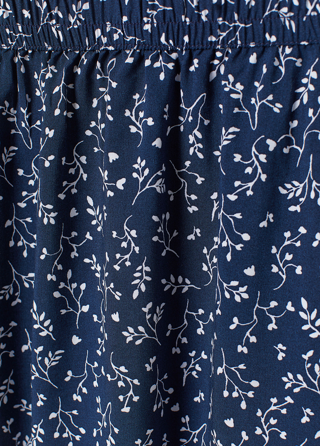 Темно-синяя кэжуал цветочной расцветки юбка H&M а-силуэта (трапеция)