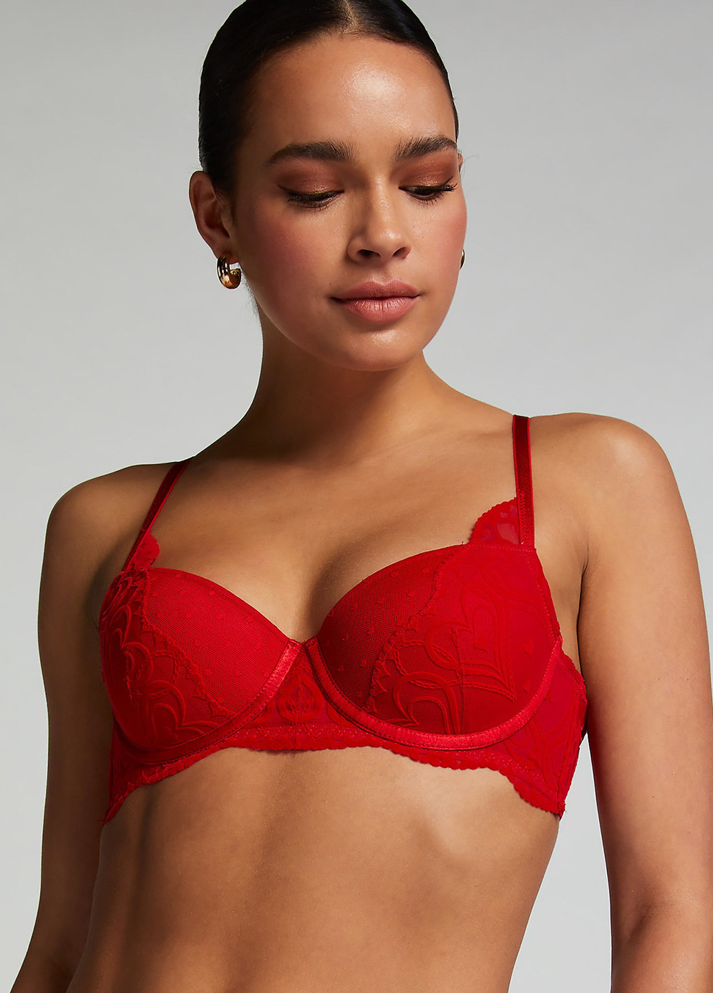 Красный балконет бюстгальтер Hunkemoller с косточками полиэстер