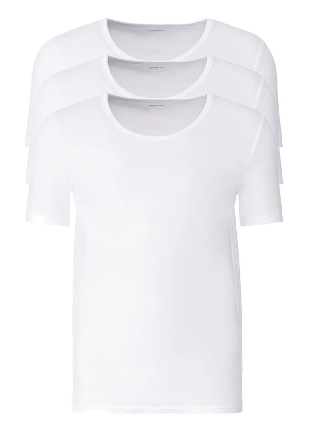 Белая демисезонная футболка (3 шт.) с коротким рукавом Livergy