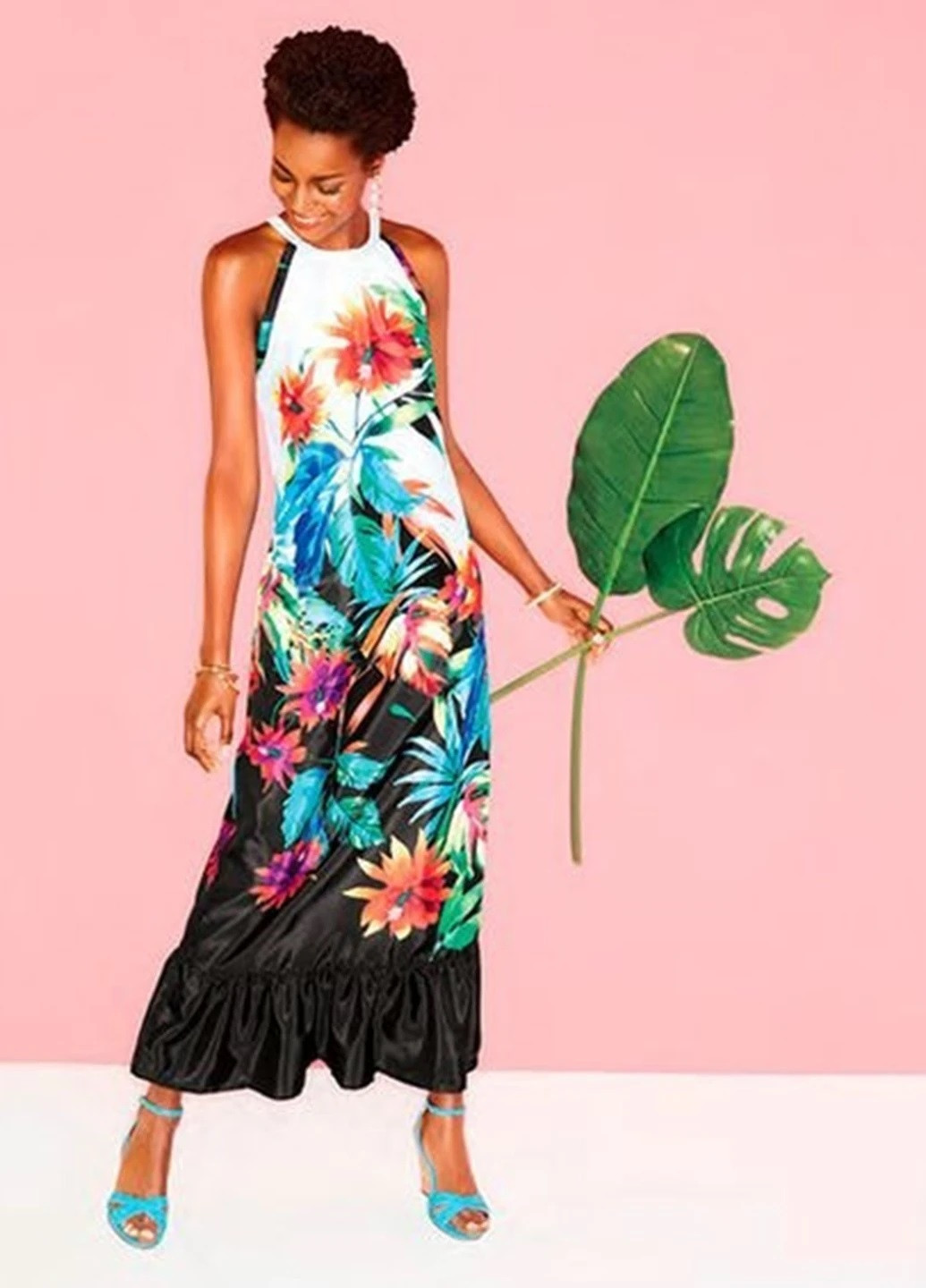 Комбинированное кэжуал платье Signature с цветочным принтом