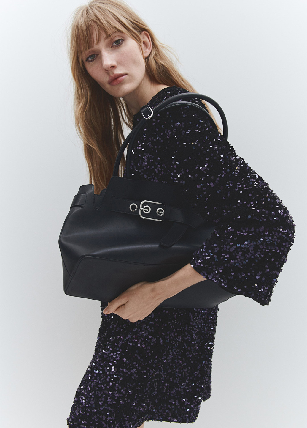 Темно-синее праздничный, коктейльное, вечернее платье а-силуэт H&M однотонное