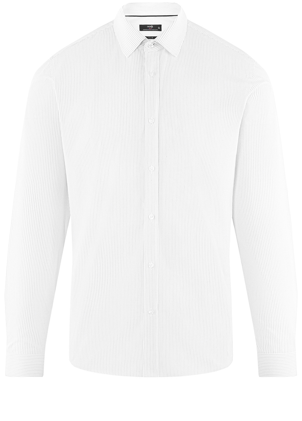 Белая кэжуал рубашка в полоску Oodji