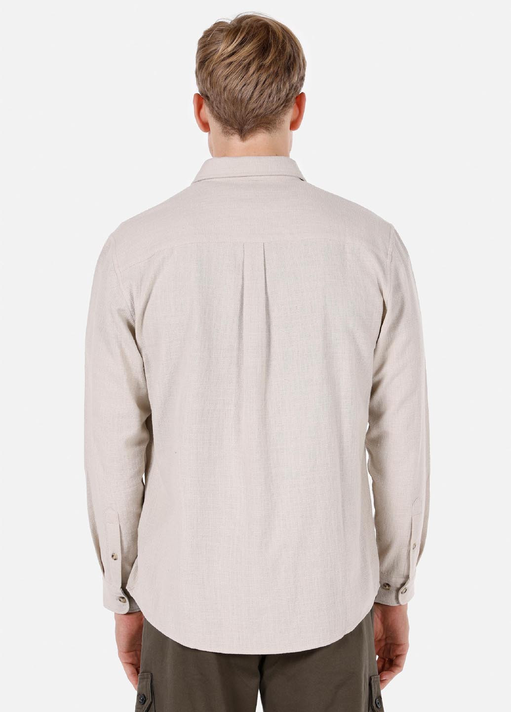 Светло-бежевая кэжуал рубашка однотонная Colin's