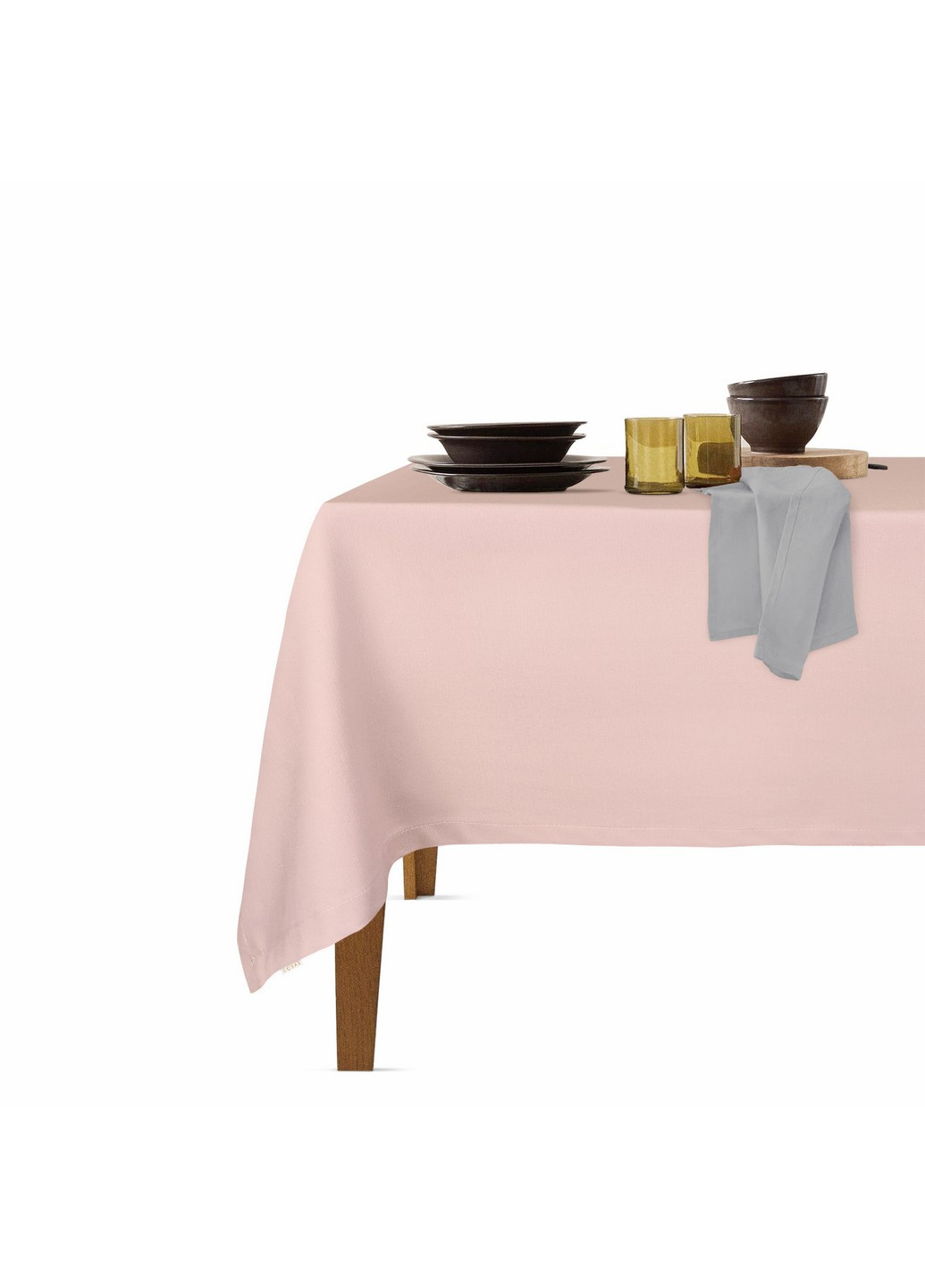 Столовий набір для сервірування столу скатертина Rose 140х180 і серветки тканинні Grey 35х35 - 4 шт (4822052074145) Cosas (252506517)