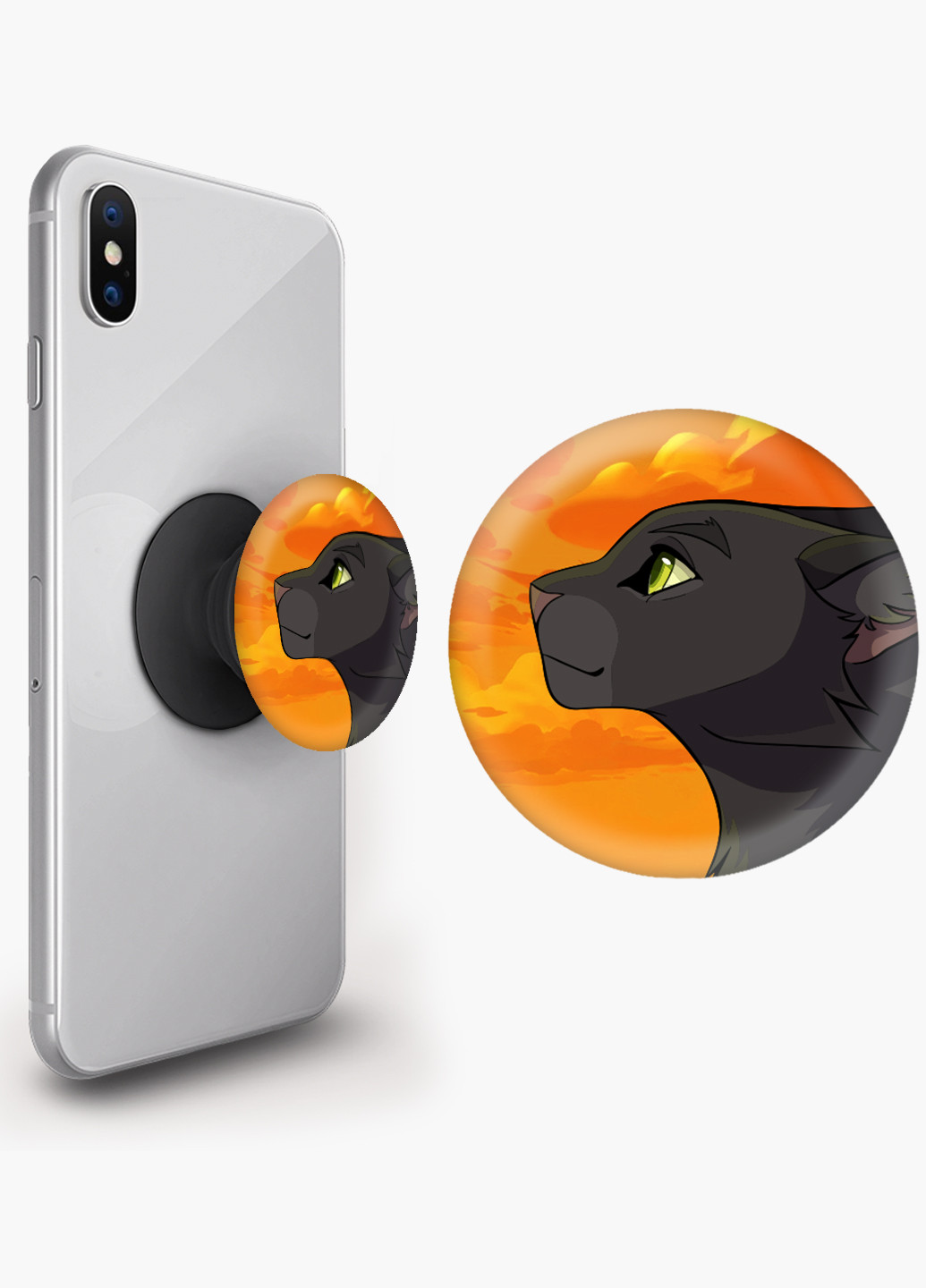 Попсокет (Popsockets) тримач для смартфону Чорна пантера (Black panther) (8754-2844) Чорний MobiPrint (221548615)