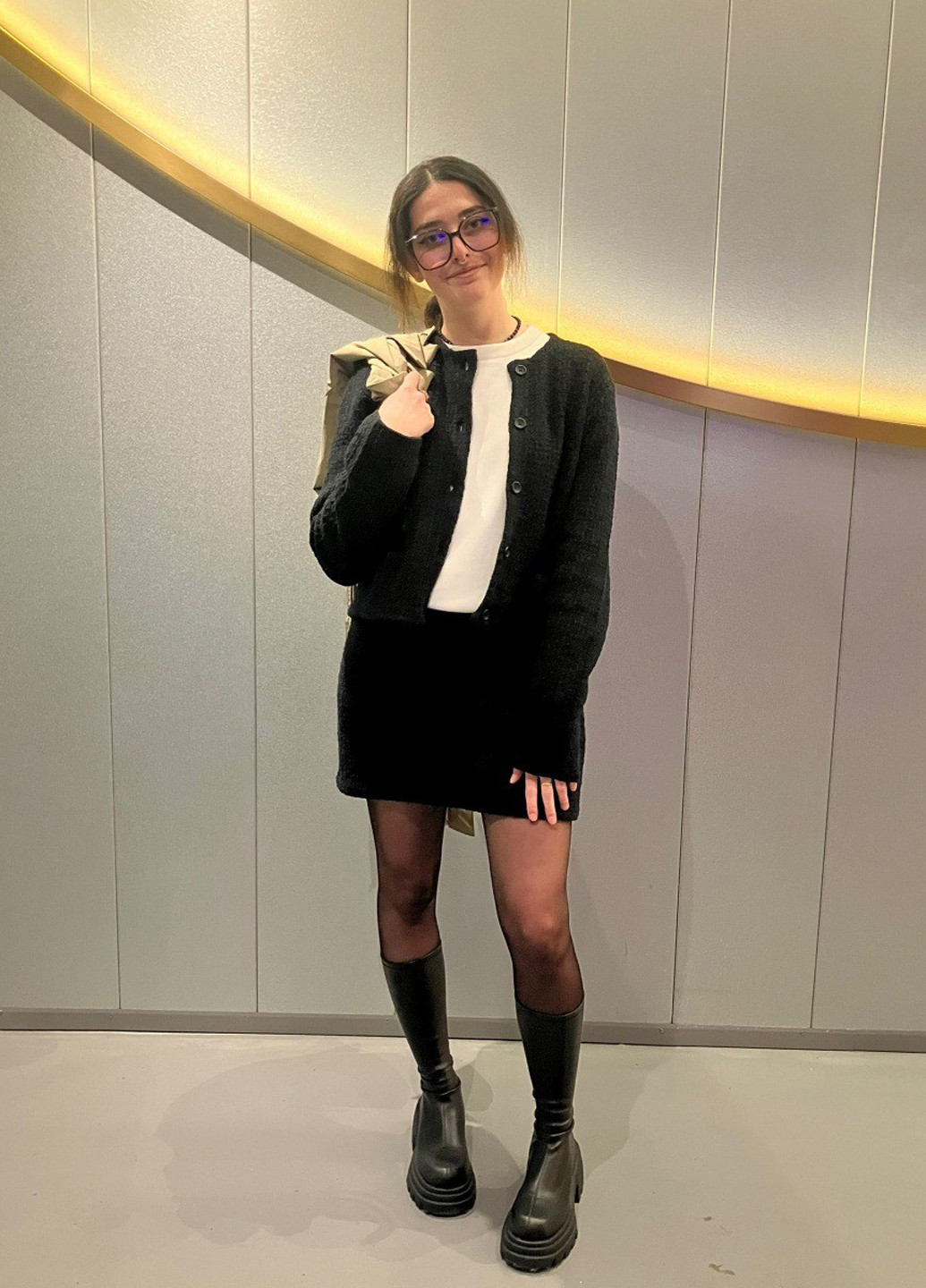 Черная кэжуал однотонная юбка Uniqlo карандаш