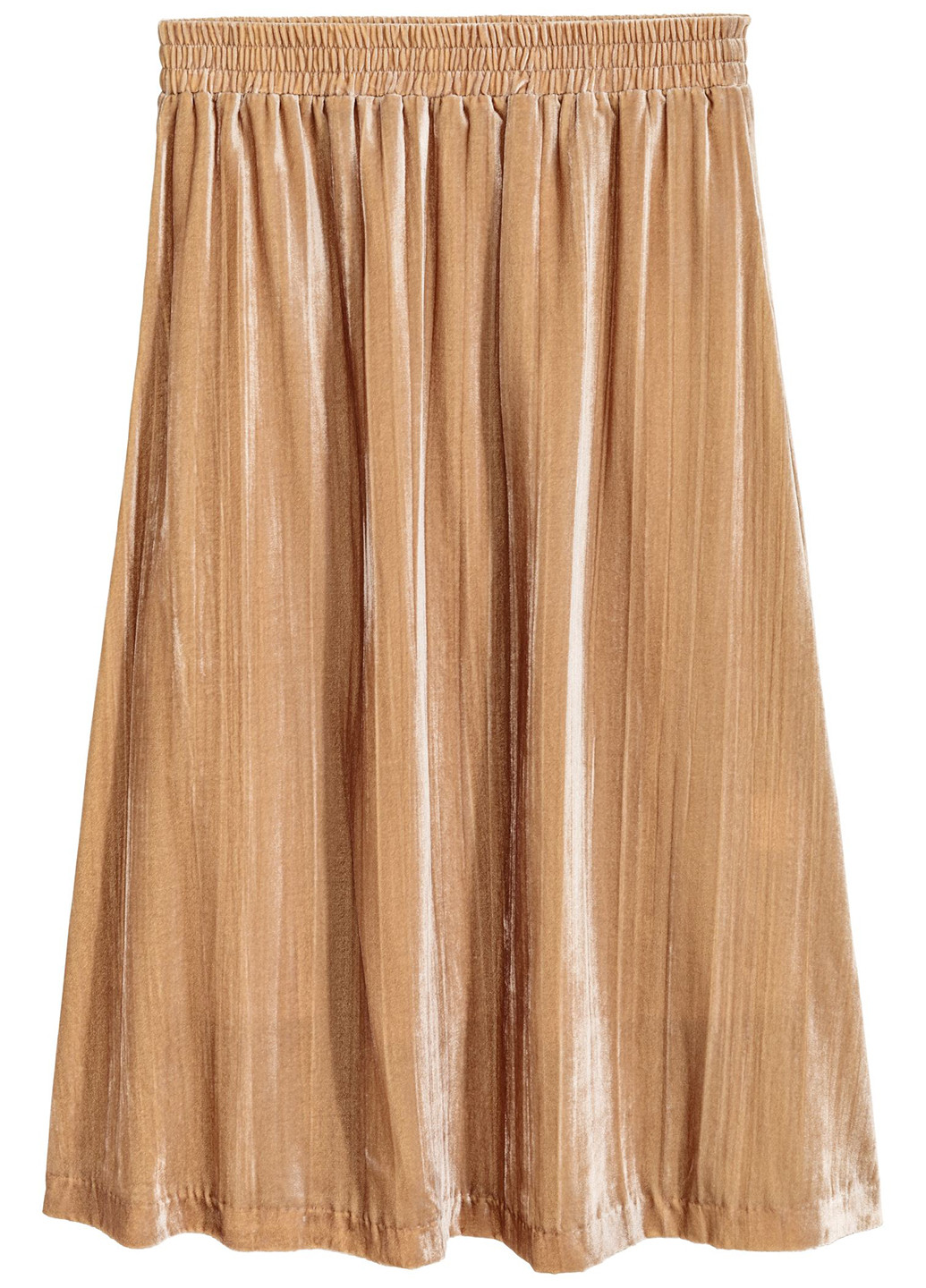 Бежевая кэжуал однотонная юбка H&M плиссе