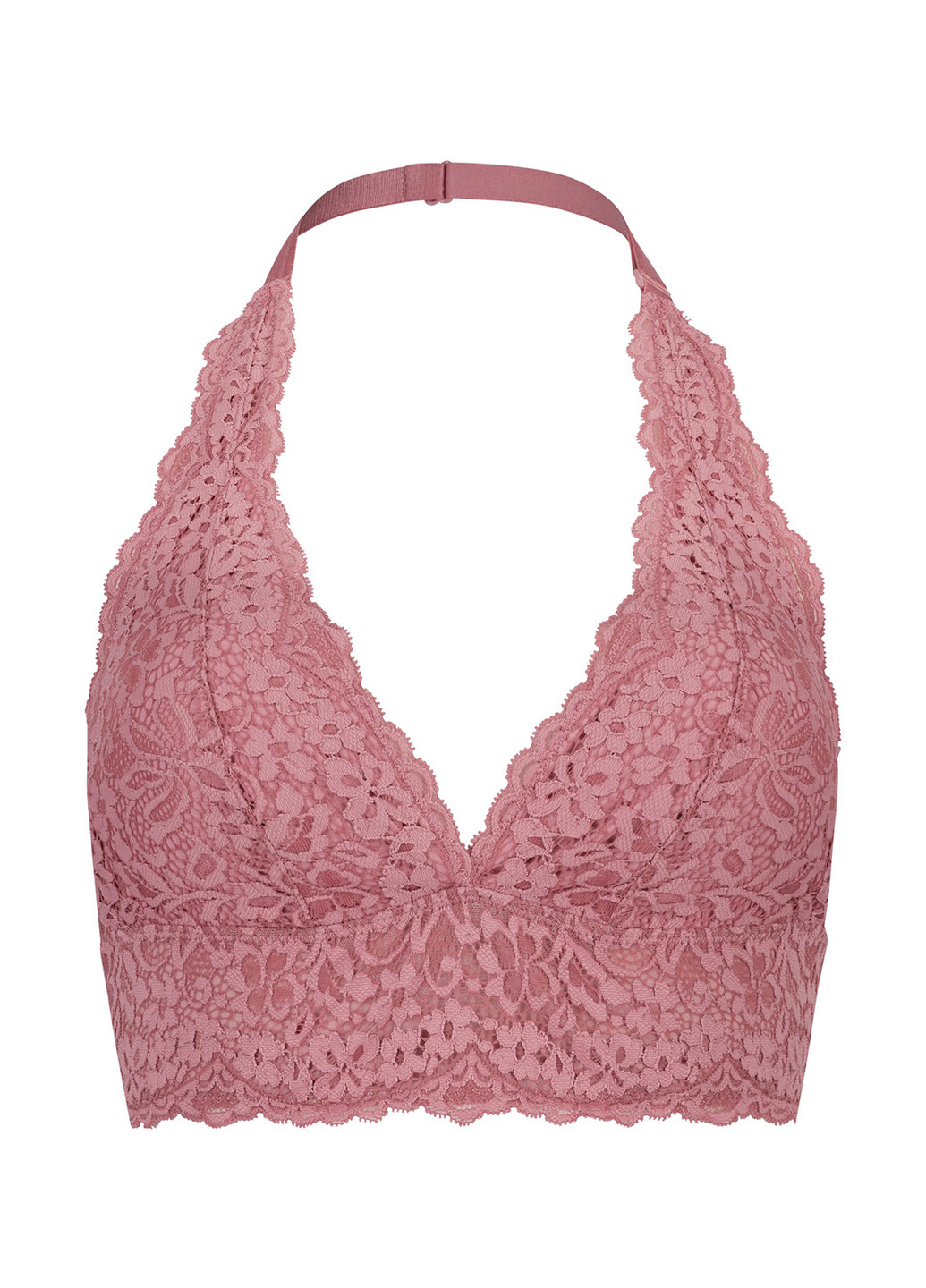 Розовый бралетт бюстгальтер Hunkemoller без косточек полиамид, кружево
