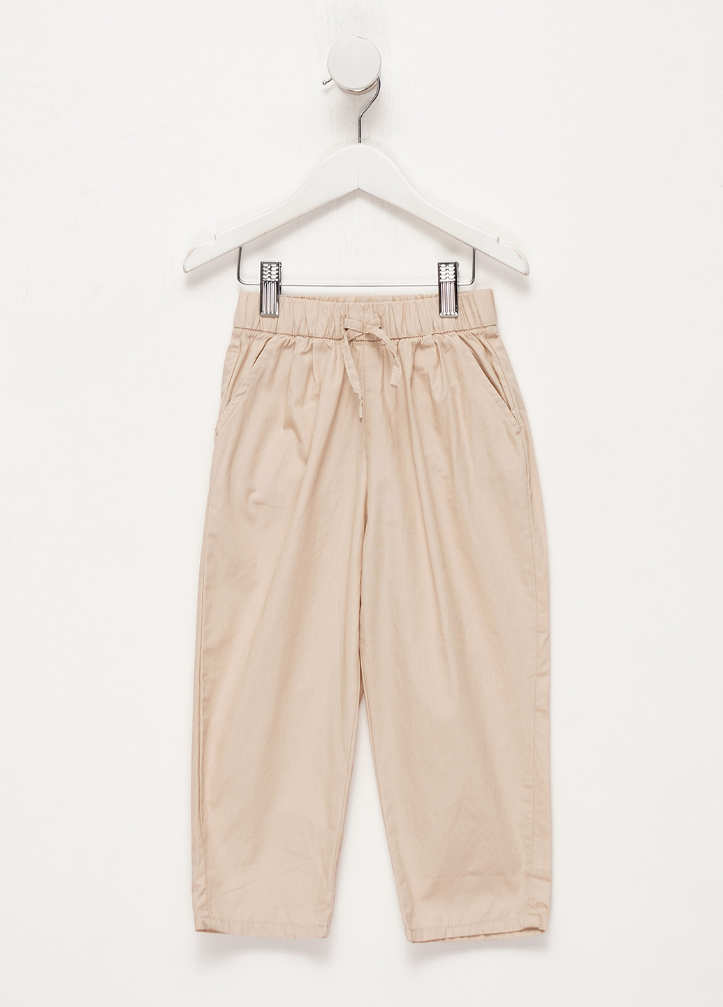 Бежевые кэжуал летние брюки H&M