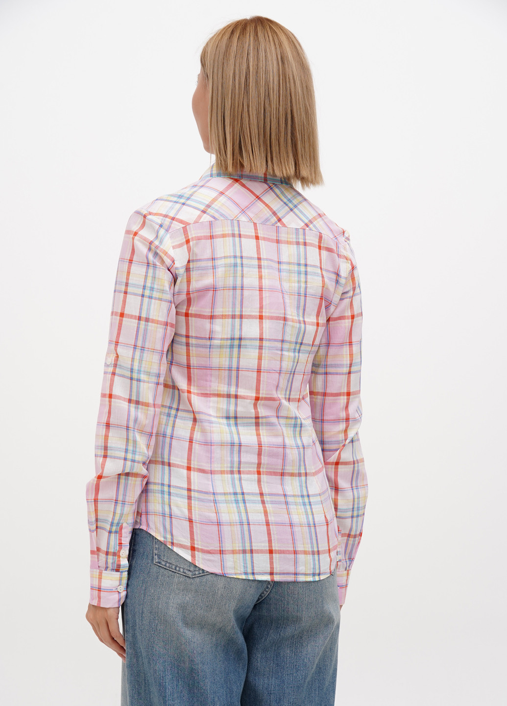 Розовая кэжуал рубашка в клетку Sassofono Club