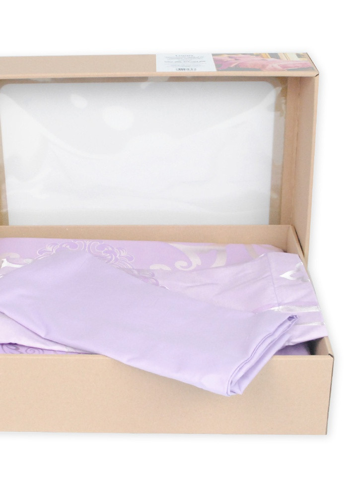 Комплект постільної білизни Luxury violet сатин-жаккард фіолетовий Полуторний комплект SoundSleep (224156418)