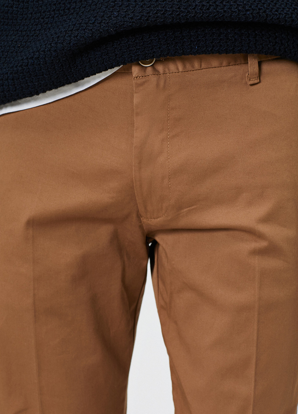 Светло-коричневые кэжуал демисезонные зауженные брюки KOTON