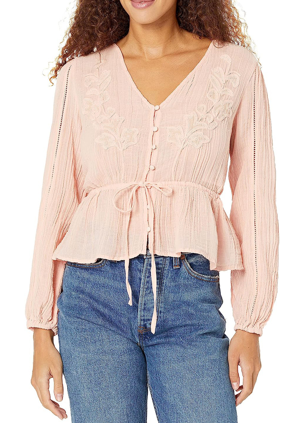 Светло-розовая демисезонная блуза Guess