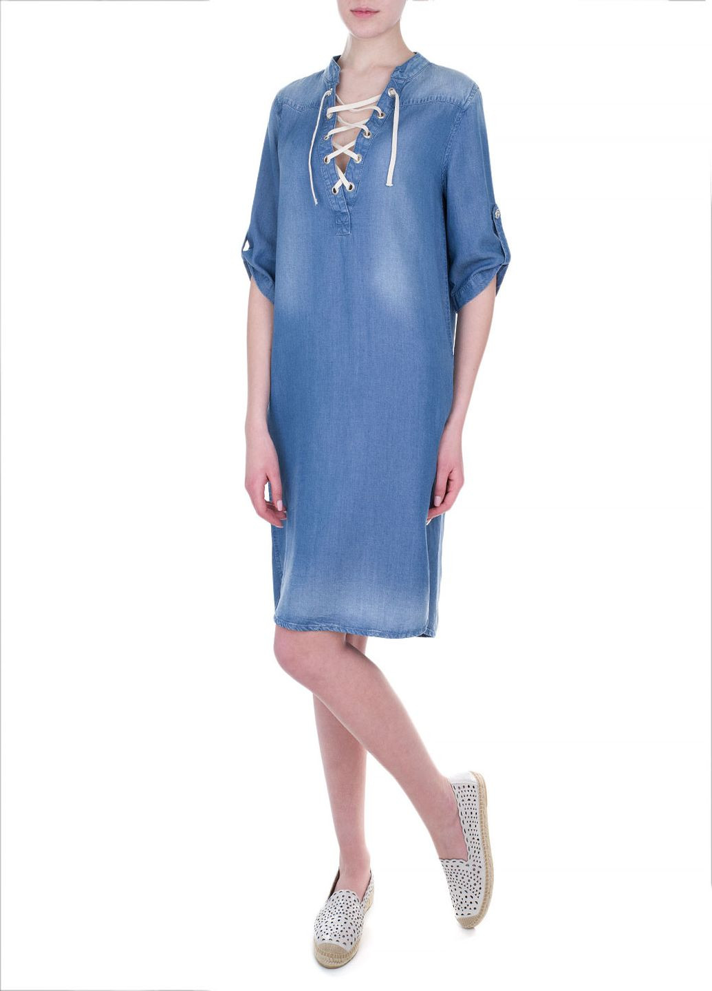 Блакитна кежуал плаття, сукня Marc Aurel однотонна