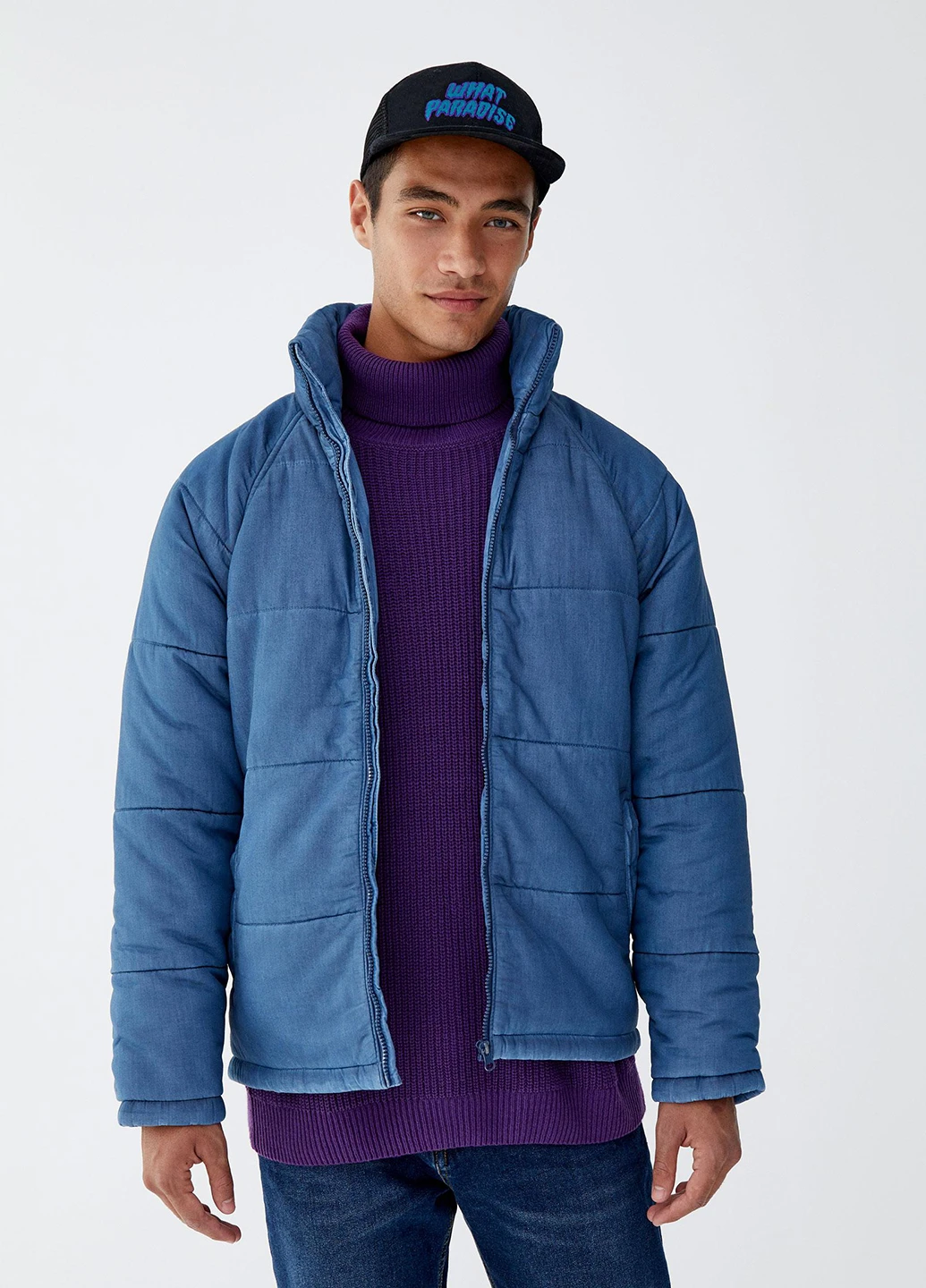 Синя демісезонна куртка Pull & Bear