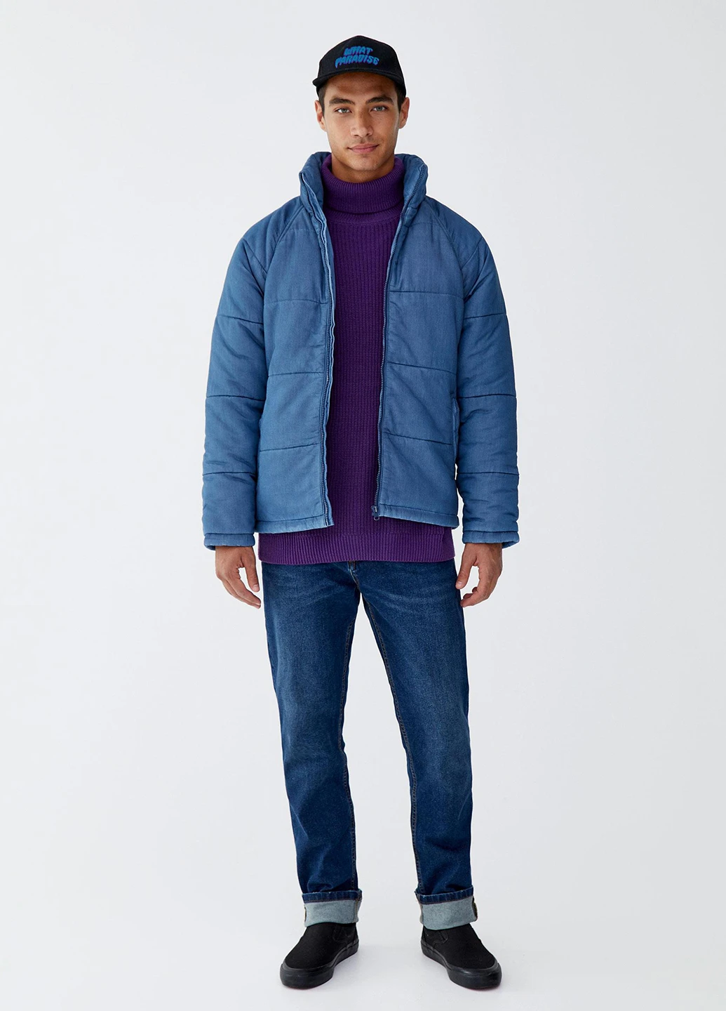 Синя демісезонна куртка Pull & Bear