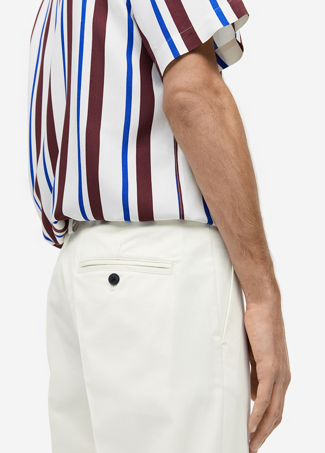 Белые кэжуал демисезонные зауженные брюки H&M