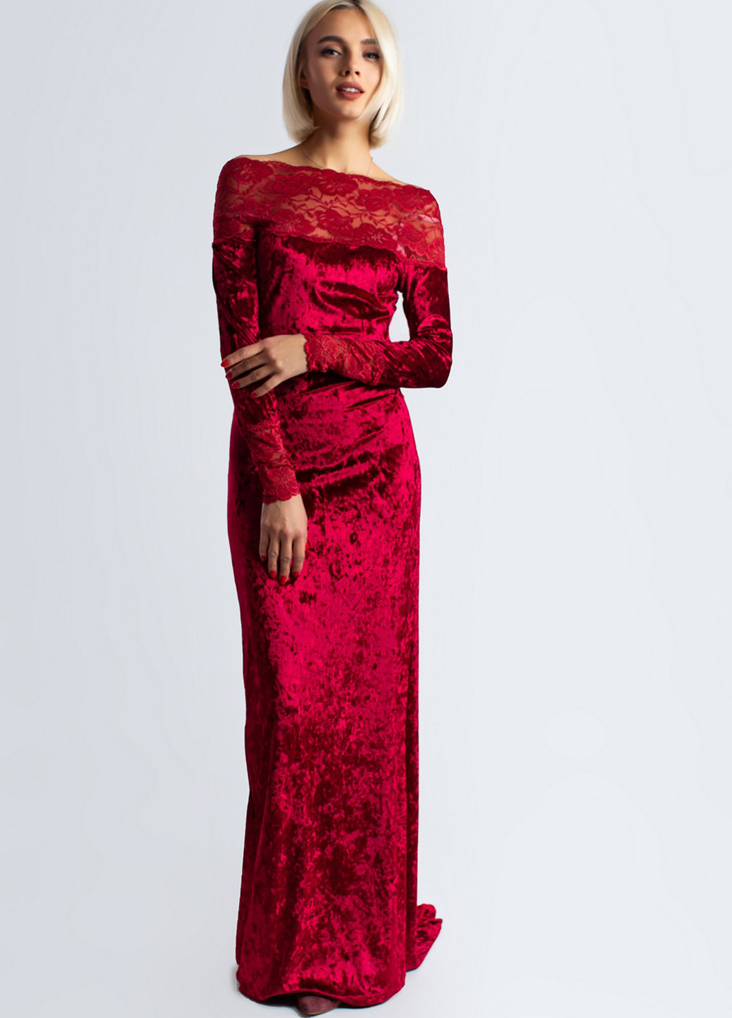 Червона вечірня плаття, сукня Modna Anka однотонна