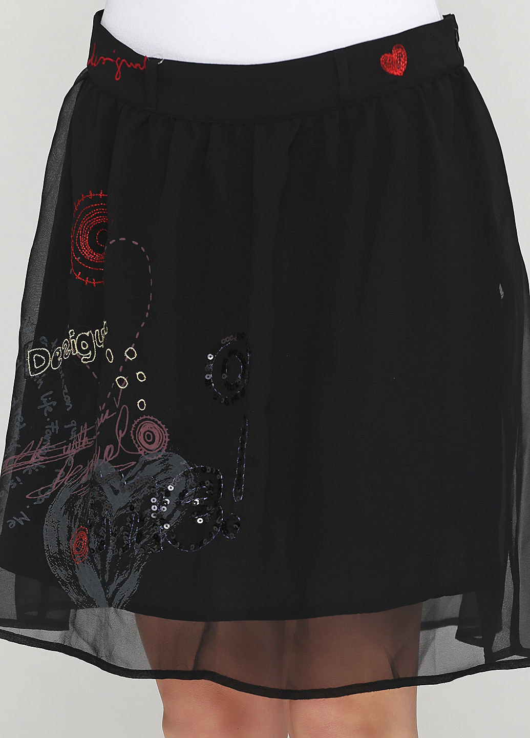 Черная кэжуал с рисунком юбка Desigual