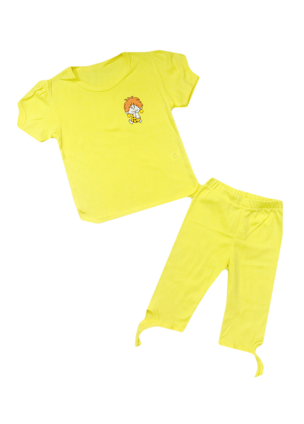 Жовтий літній комплект (футболка, бриджі) AV Style