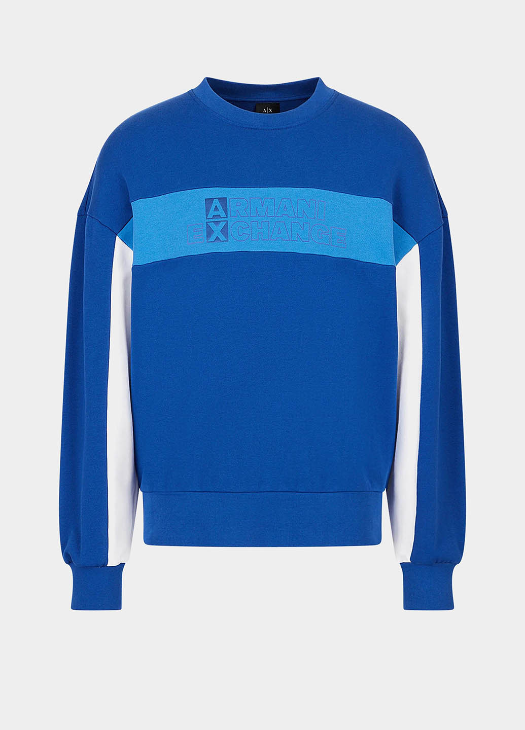 Синий свитшот Armani Exchange полоска без декора (365688618)