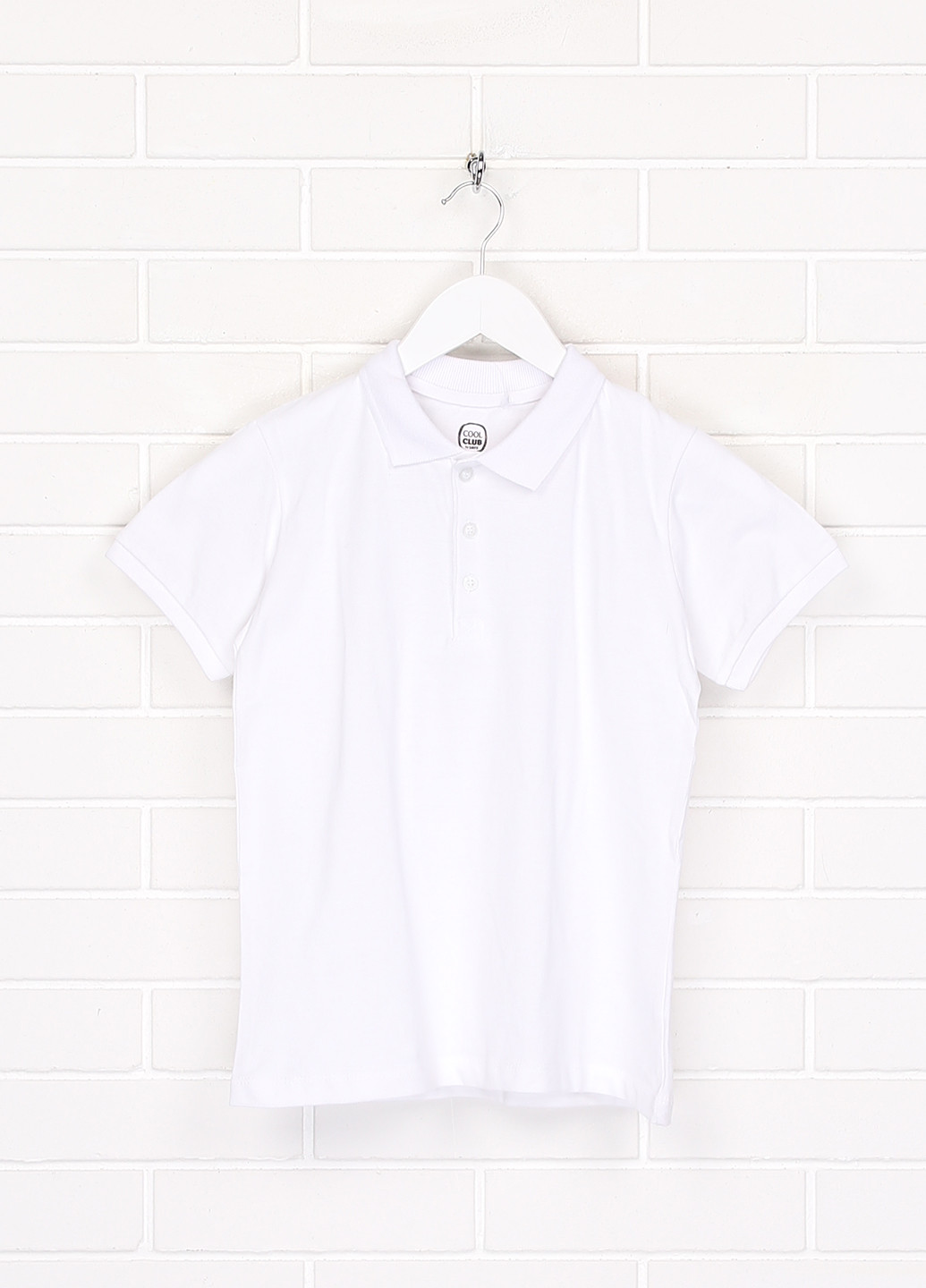 Белая детская футболка-поло для мальчика Cool Club однотонная