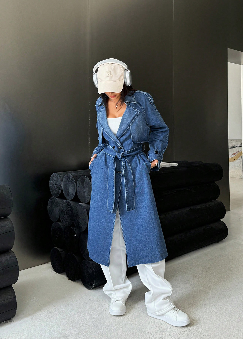 Синя демісезонна куртка SHEIN