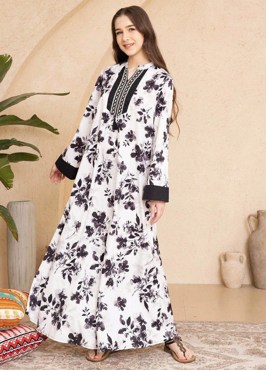 Чёрно-белое платье SHEIN (365497052)