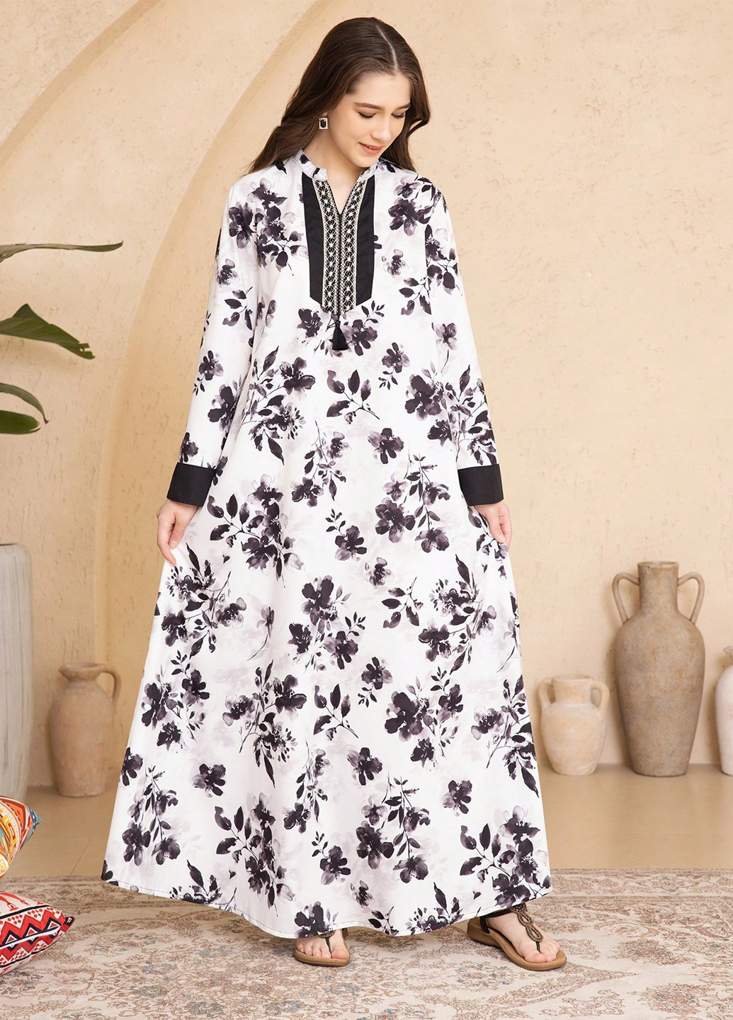 Чёрно-белое платье SHEIN (365497052)