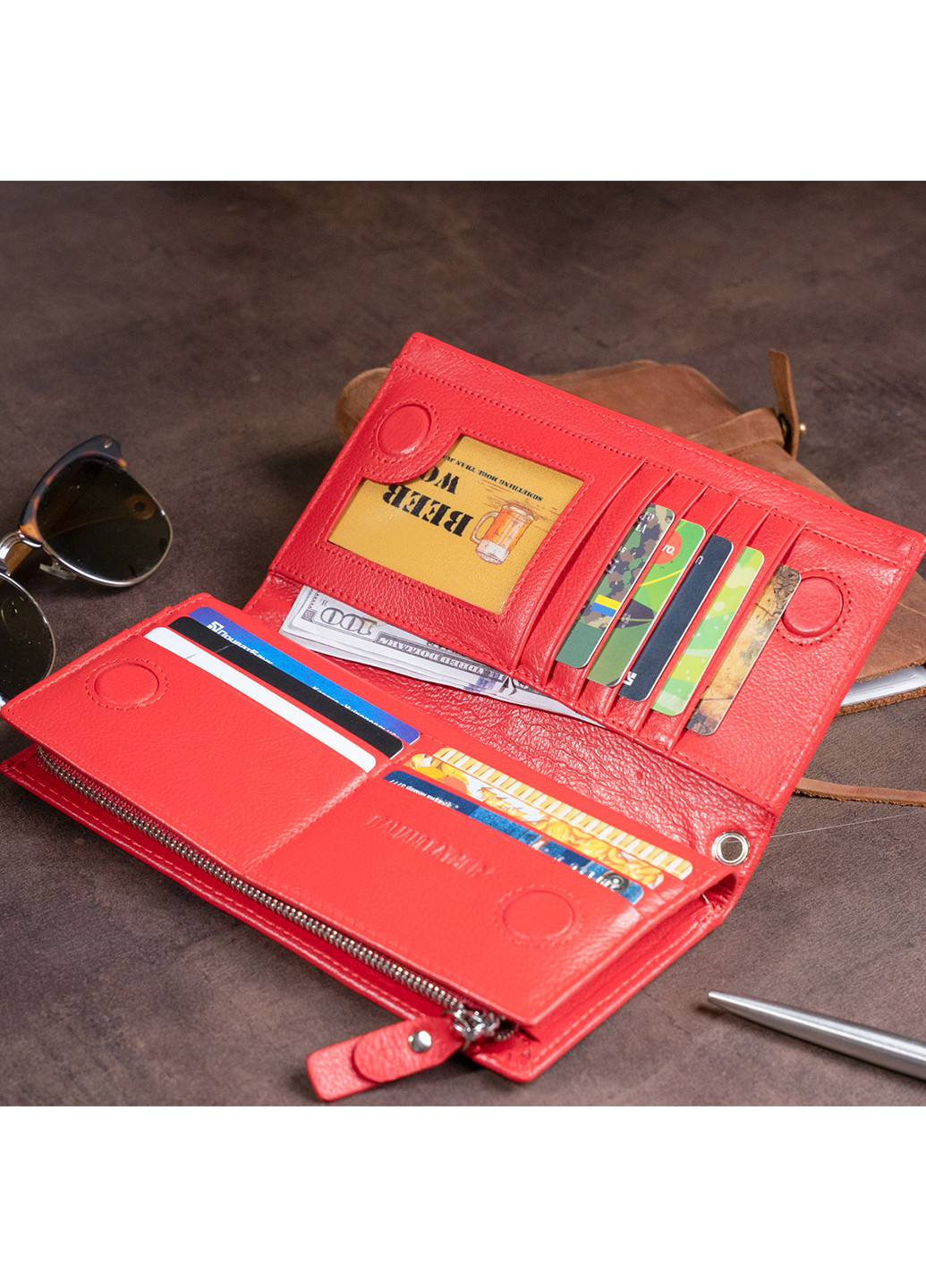 Жіночий шкіряний гаманець 19х9,5х2,5 см st leather (252129345)