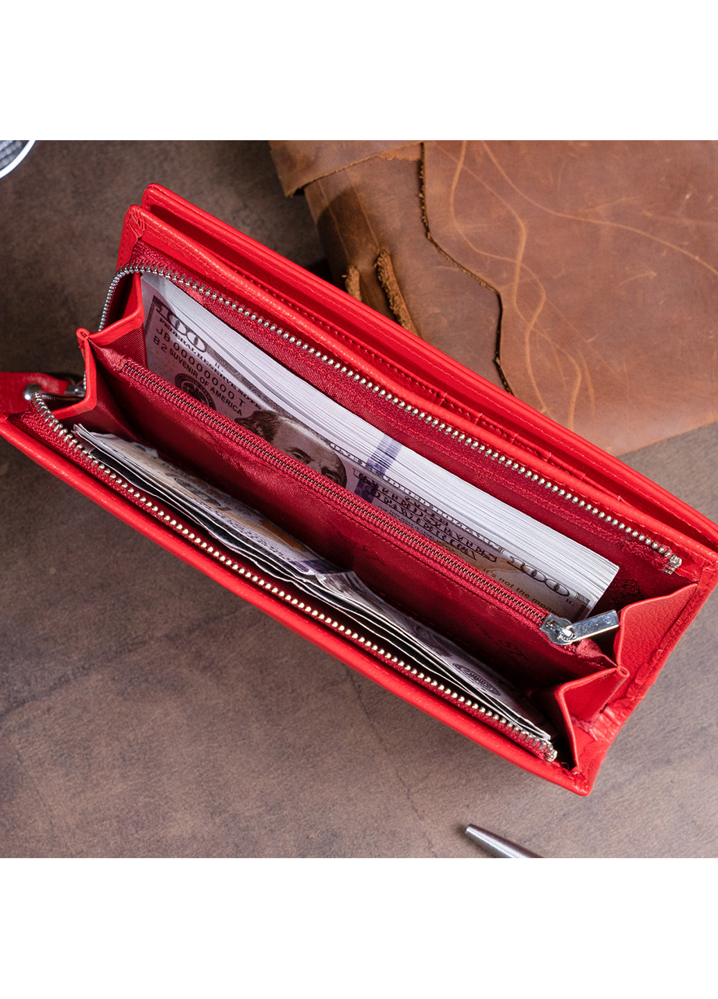 Жіночий шкіряний гаманець 19х9,5х2,5 см st leather (252129345)