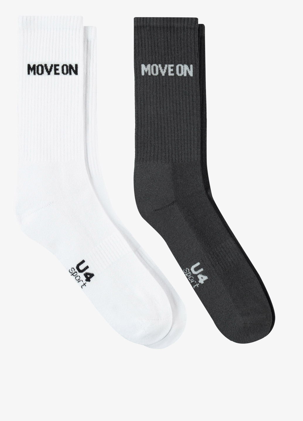 Чорно-білі шкарпетки (2 пари) UNITED4 однотонні (329058704)