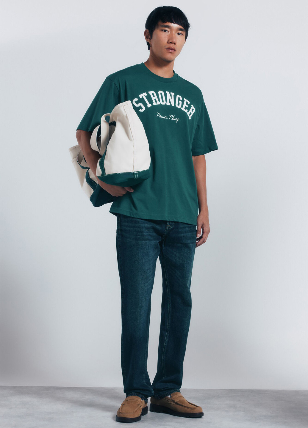 Темно-бирюзовые демисезонные прямые джинсы Springfield