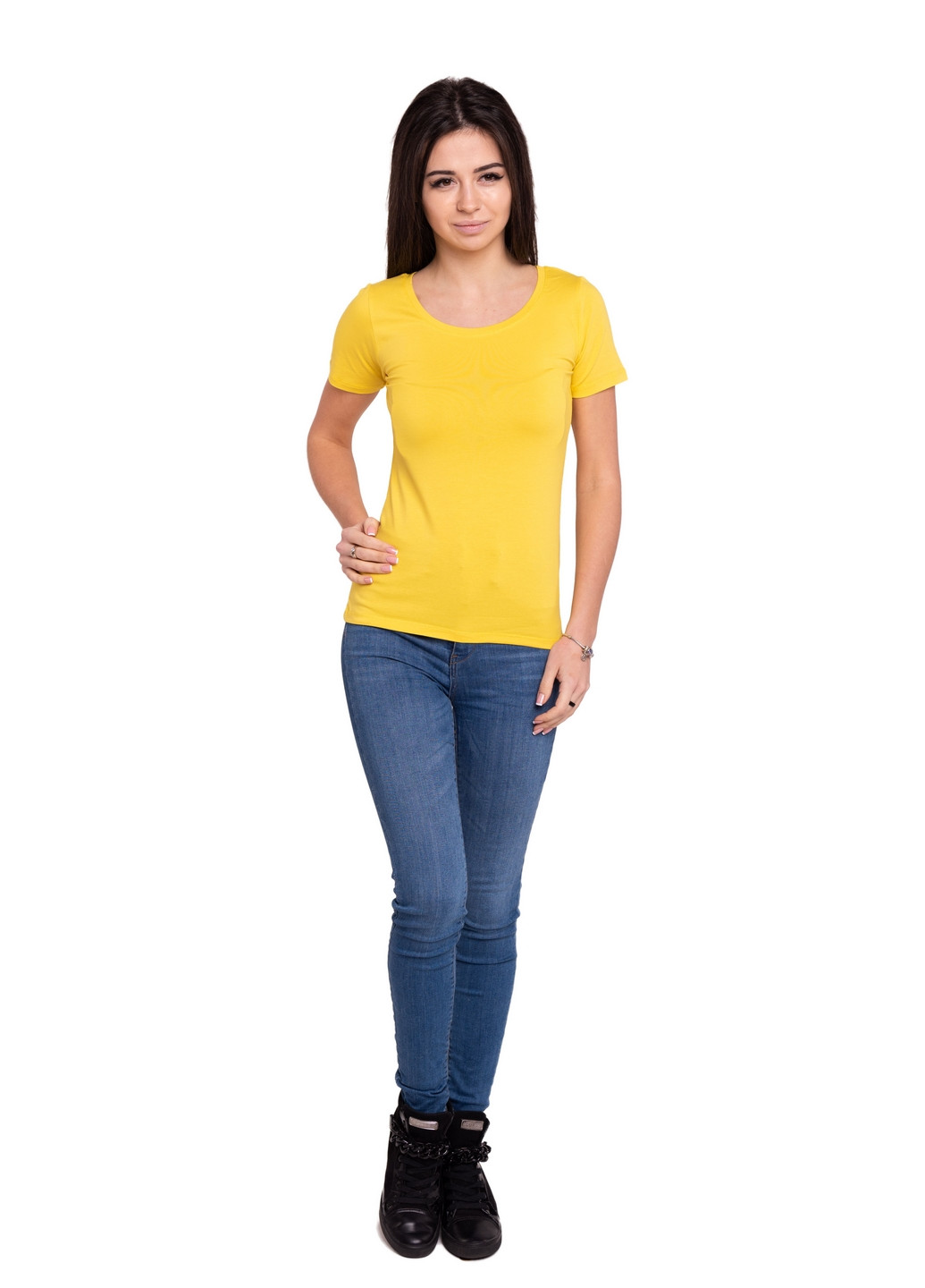 Желтая всесезон футболка женская Наталюкс 41-2347